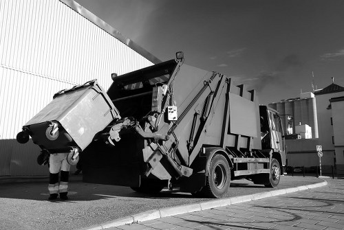 Skip hire safety overview with equipment and personnel